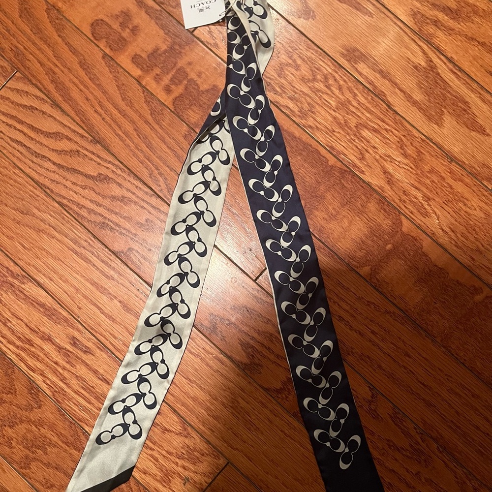 Coach twilly. Hair, bag, or neck tie. Available in navy/red. Price is for 1. - Picture 3 of 4